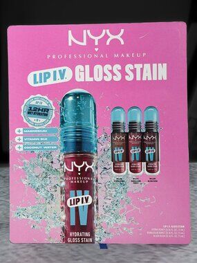 NYX Lip IV Hydrating Gloss Stain Set 3 Shades 0.16oz Lip Tint EXP 04/2028 SEALED